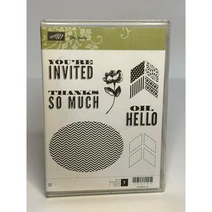 Pre-Used Stampin’ Up! Sale-A-Bration “Oh Hello” Set of 7 Cling Stamp Set